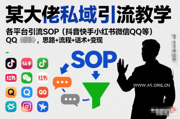 某大佬私域引流教学,各平台引流SOP(抖音快手小红书微信QQ等),思路+流程+话术+变现-小红泡