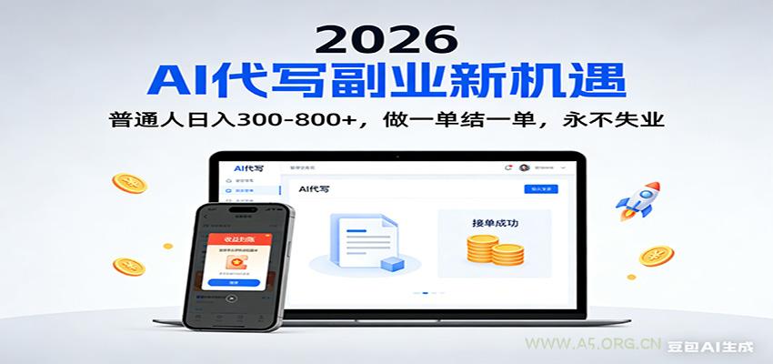 2026 副业首选!AI 代写日入 300-800,普通人0门槛,做一单结一单!-小红泡