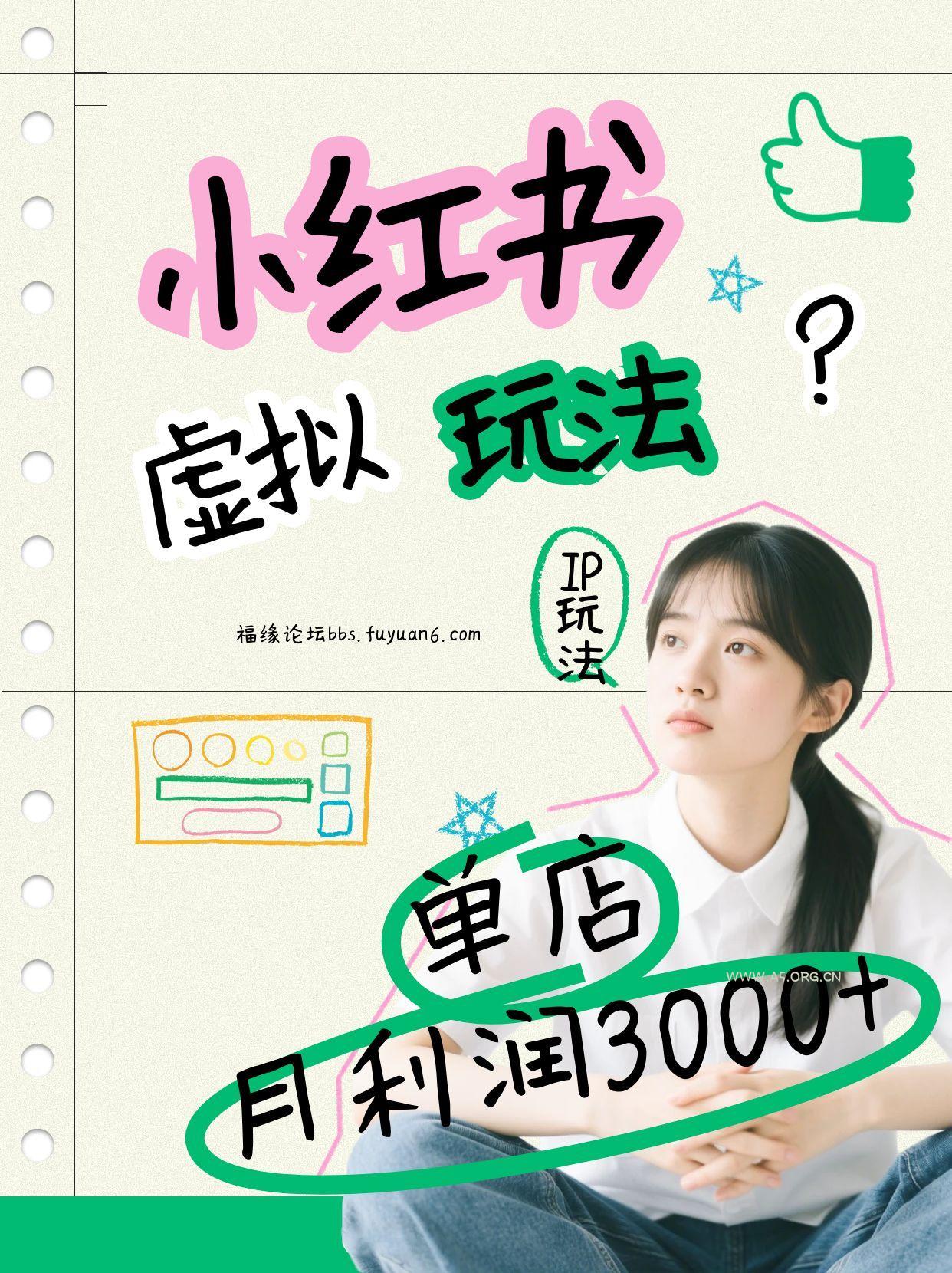 小红书虚拟玩法(铺货流和单品玩法),单店月利润3000+,IP打法+原创商品(0违规)-小红泡