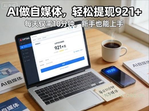 每天花费10分钟,头条号收益921+,用AI做自媒并不难【附视频教程】-小红泡