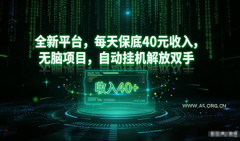 最新看广平台，每天保底30-4米，无脑项目，自动挂G解放双手【揭秘】-小红泡