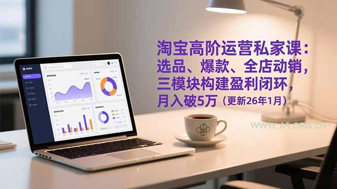 淘宝高阶运营私家课:选品、爆款、全店动销,三模块构建盈利闭环,月入破5万(更新26年1月-小红泡