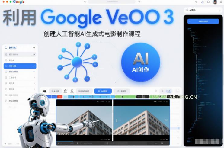 利l用Google Veo 3创建人工智能AI生成式电影制作课程，使用人工智能的力量创建令人惊叹的视频-小红泡