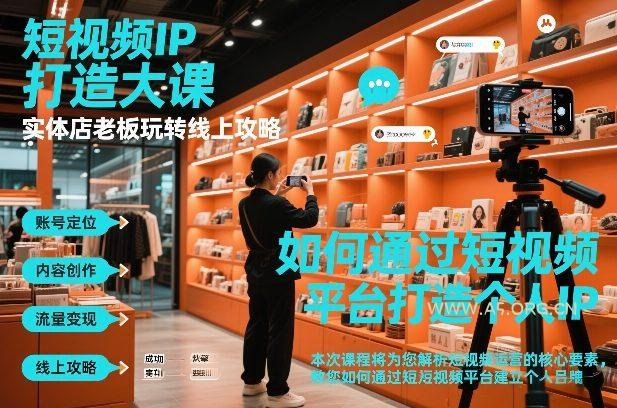短视频ip打造大课,实体店老板玩转线上攻略-小红泡