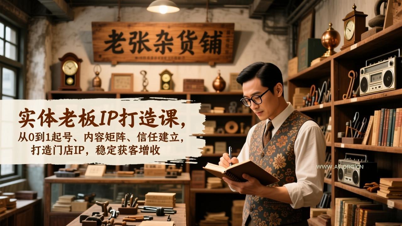 实体老板IP打造课,从0到1起号、内容矩阵、信任建立,打造门店IP,稳定获客增收-小红泡