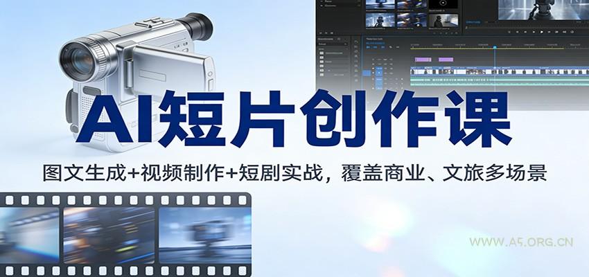 AI短片创作课：图文生成+ 视频制作+短剧实战，覆盖商业、 文旅多场景-小红泡