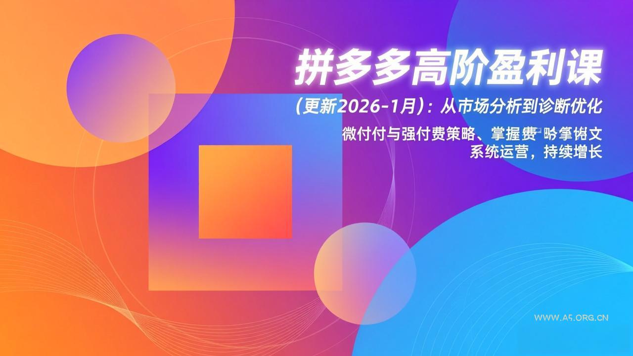 拼多多高阶盈利课(更新2026-1月-小红泡