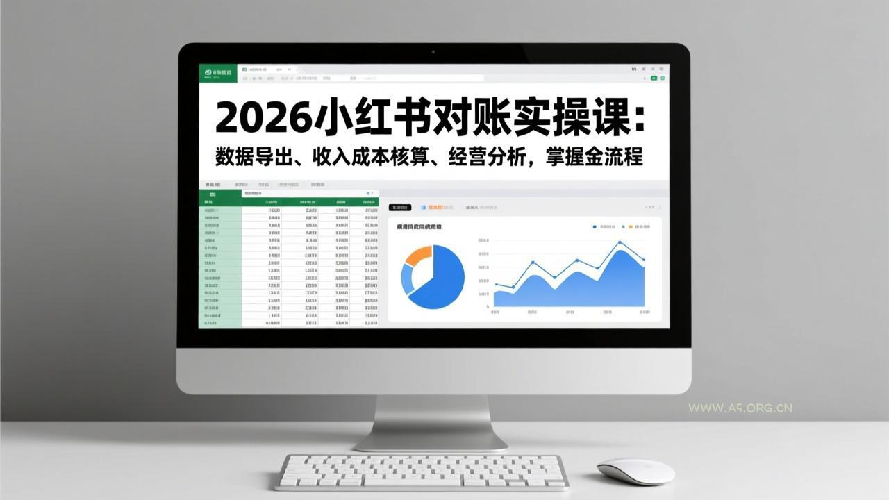 2026小红书对账实操课:数据导出、收入成本核算、经营分析,掌握全流程-小红泡