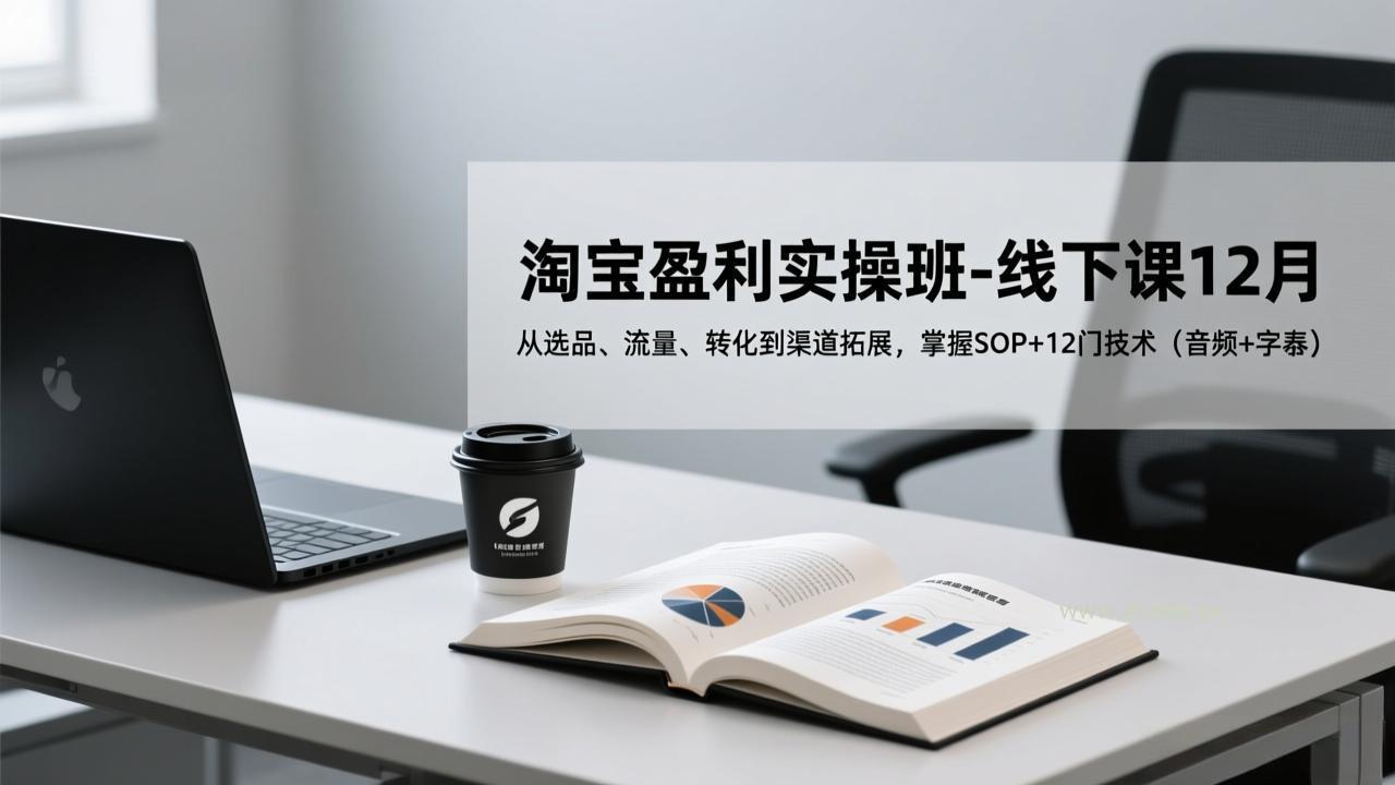 淘宝盈利实操班-线下课12月,从选品、流量、转化到渠道拓展,掌握SOP+12门技术(音频+字幕-小红泡