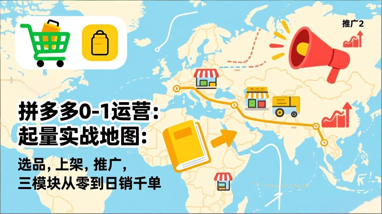 拼多多0-1运营:起量实战地图:选品,上架,推广,三模块从零到日销千单-小红泡