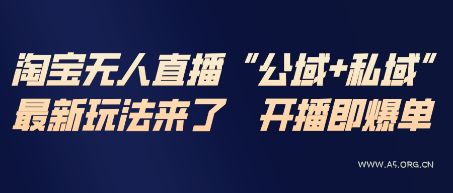 淘宝无人直播最新玩法，包含私域和公域两种玩法-小红泡