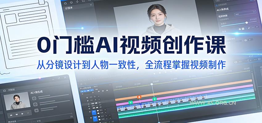 0门槛AI视频创作课：从分镜设计到人物一致性，全流程掌握视频制作-小红泡