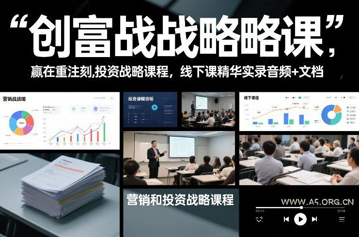 创富战略课，赢在重注时刻，营销和投资战略课程，线下课精华实录音频+文档-小红泡