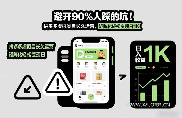 避开90%人踩的坑，拼多多虚拟类目长久运营，矩阵化轻松变现日1K【揭秘】-小红泡