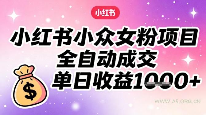 小红书小众女粉项目,全自动成交,单日收益多张-小红泡