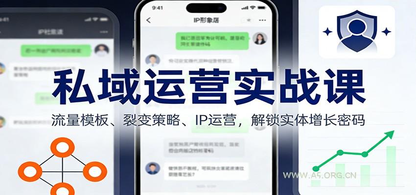 私域运营实战课：流量模板、裂变策略、 IP运营，解锁实体增长密码-小红泡