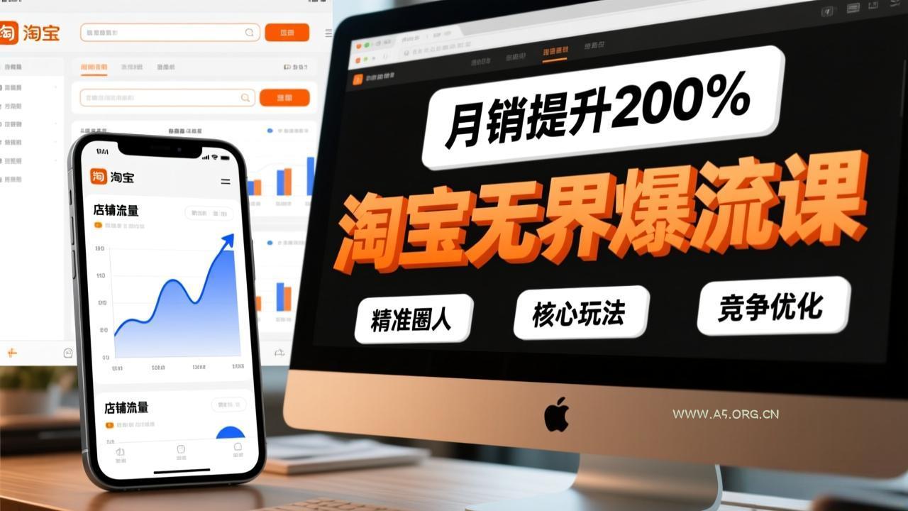 淘宝无界爆流课，精准圈人、核心玩法、竞争优化，快速引爆店铺流量，月销提升200%-小红泡
