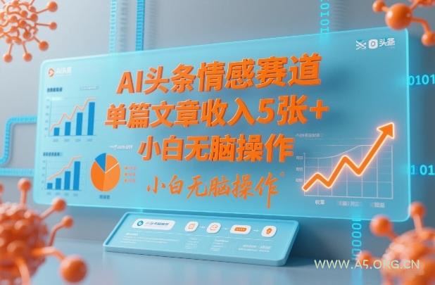 AI头条情感赛道，单篇文章收入5张+，小白无脑操作-小红泡