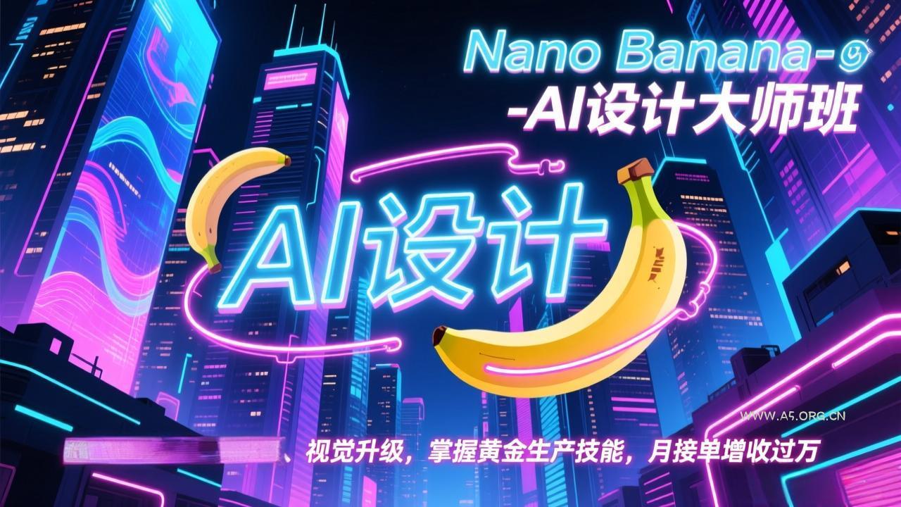 Nano Banana-AI设计大师班,修图合成、广告创作、视觉升级,掌握黄金生产技能,月接单增收过万-小红泡