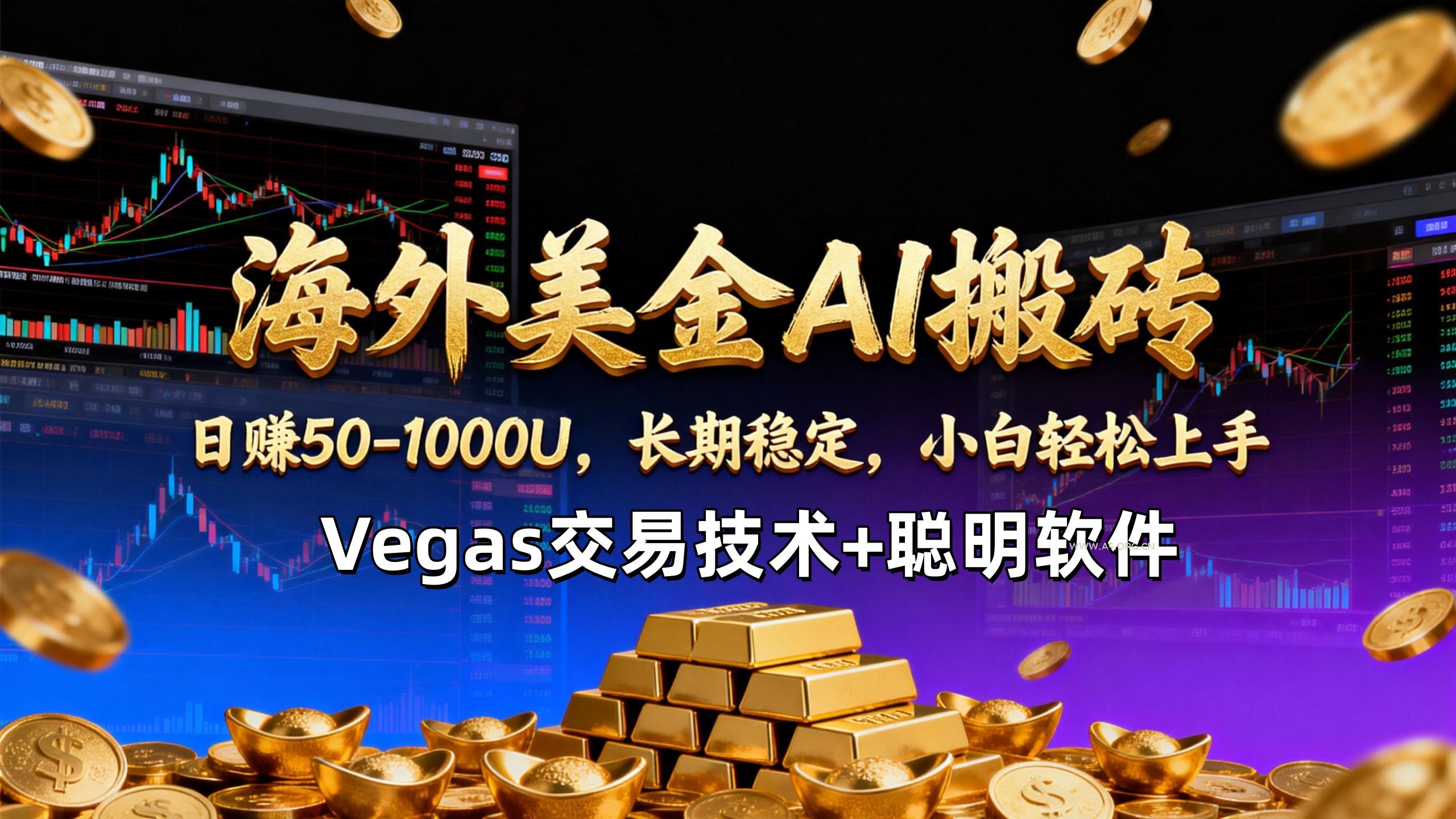 【海外美金AI搬砖】Vegas交易技术+聪明软件,日赚50-1000U,长期稳定,小白轻松上手。-小红泡