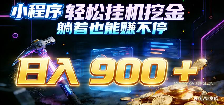小程序挂机挖金,自动赚金币换现金,多号并行日入900+,轻松搞副业-小红泡