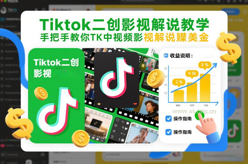 Tiktok二创影视解说教学,手把手教你TK中视频影视解说賺美金(更新26年1月)-小红泡