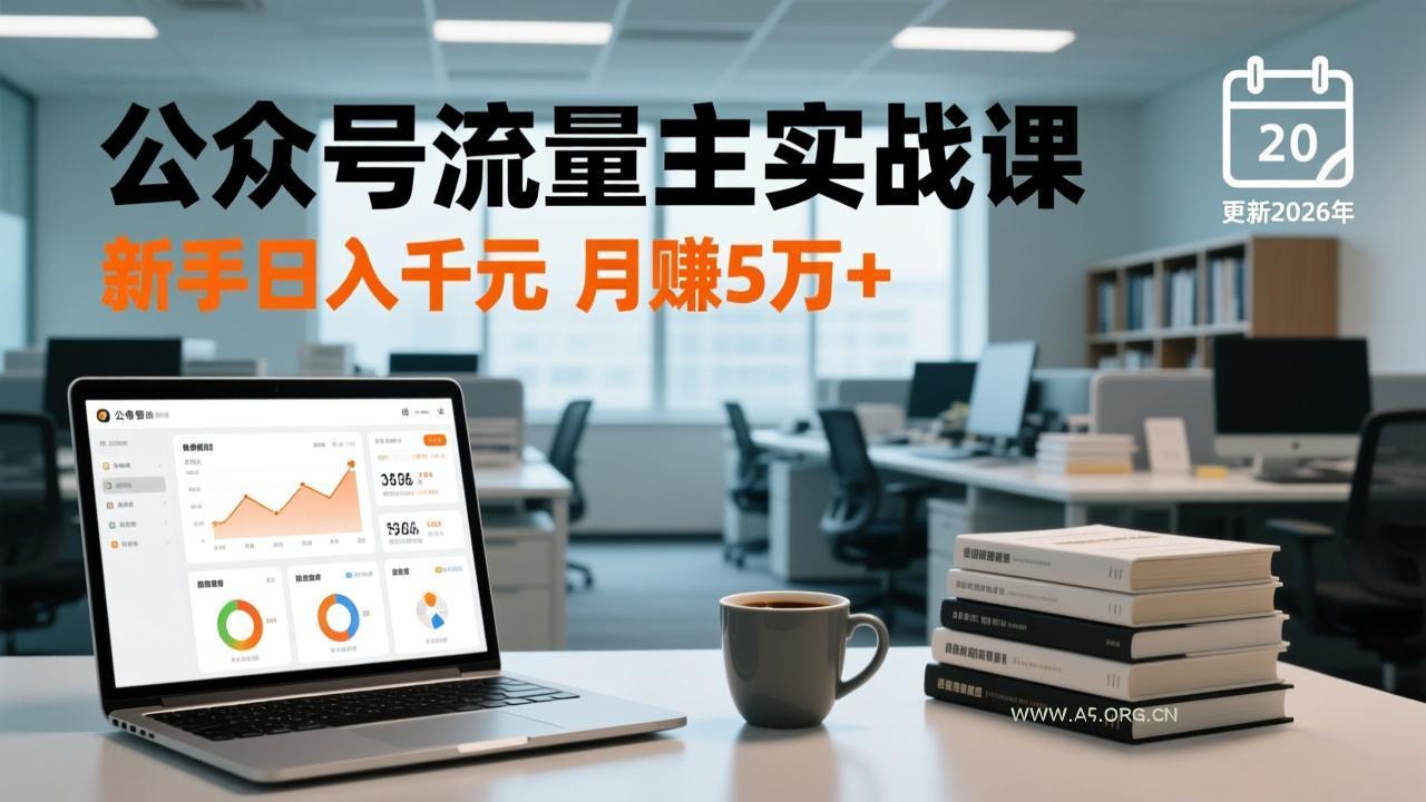 公众号流量主实战课，爆文写作、流量池运营、多平台分发，新手日入千元月赚5万+更新2026年-小红泡