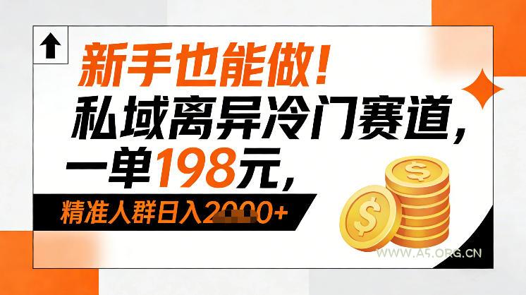新手也能做!私域离异冷门赛道,一单198,精准人群日入1k+-小红泡