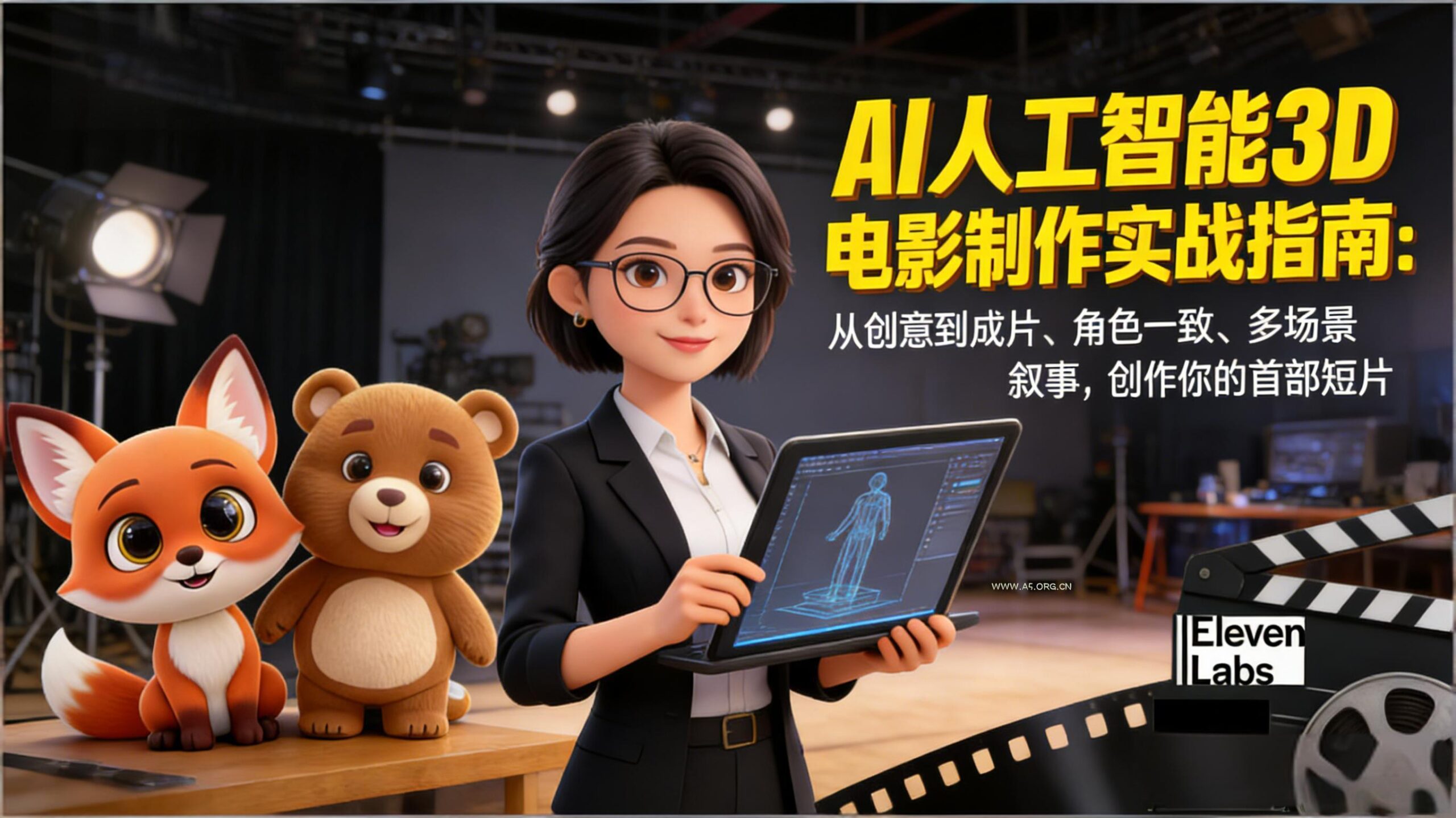 AI人工智能3D电影制作实战指南：从创意到成片、角色一致、多场景叙事，创作你的首部短片-小红泡