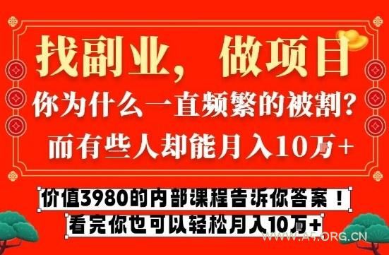 价值3980的网创内部课程，告诉你互联网创业月入10个W的秘密【揭秘】-小红泡
