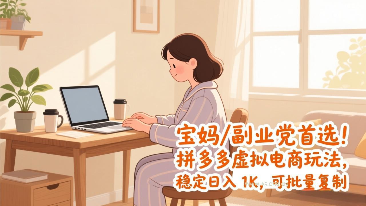 宝妈 / 副业党首选!拼多多虚拟电商玩法,稳定日入 1K,可批量复制-小红泡