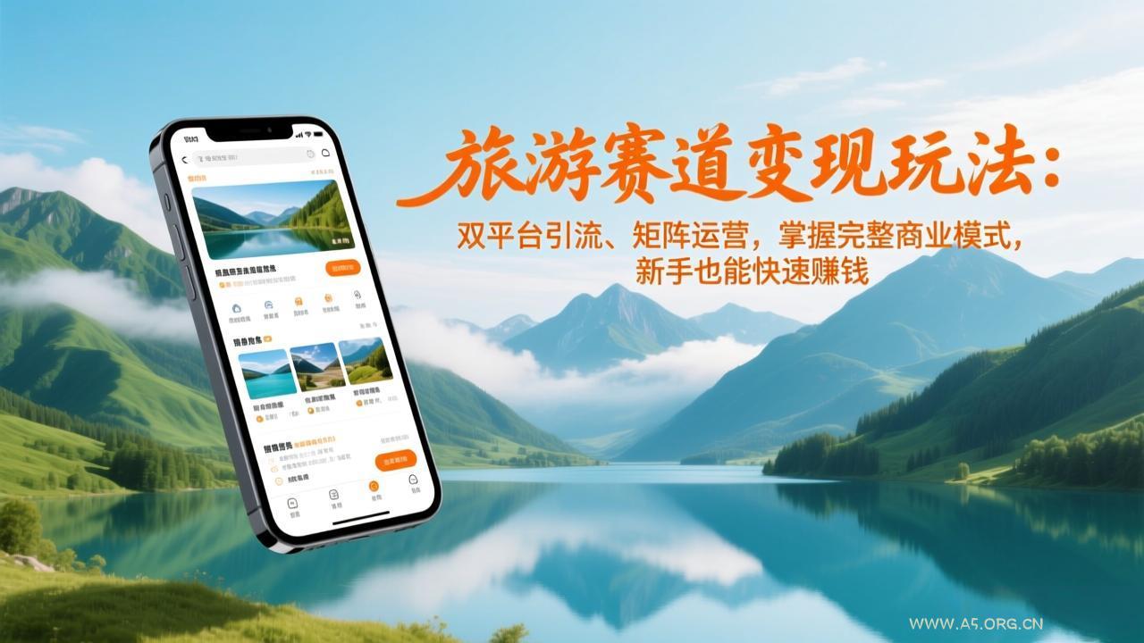 旅游赛道变现玩法：双平台引流、矩阵运营，掌握完整商业模式，新手也能快速赚钱-小红泡