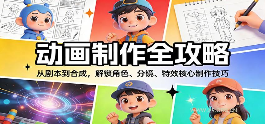 动画制作全攻略：从剧本到合成，解锁角色、分镜、特效核心制作技巧-小红泡