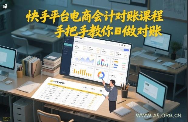 快手平台电商会计对账课程，手把手教你做对账-小红泡