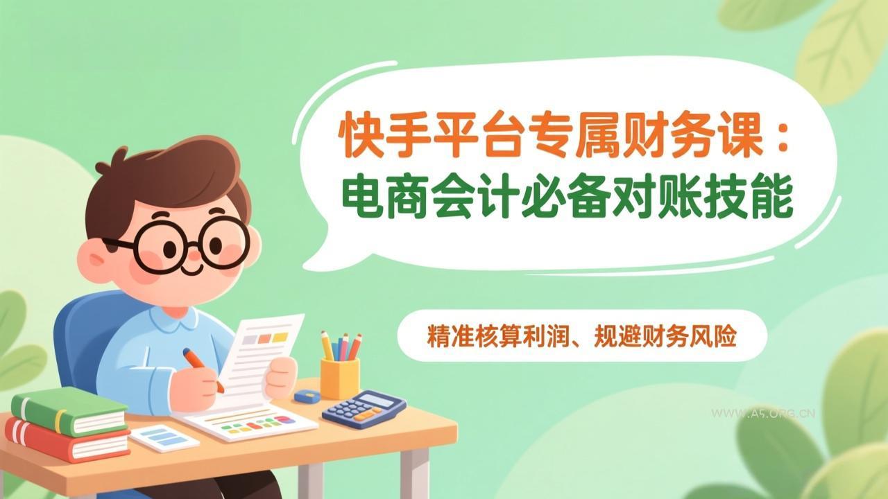 快手平台专属财务课:电商会计必备对账技能,精准核算利润、规避财务风险-小红泡