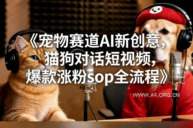 宠物赛道AI新创意,猫狗对话短视频,爆款涨粉sop全流程-小红泡
