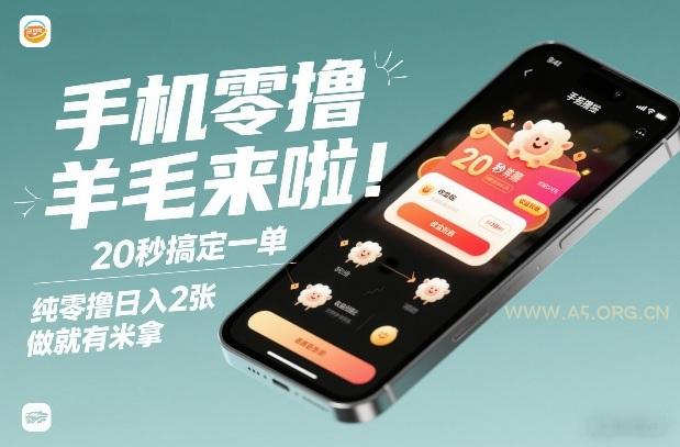 手机零撸薅羊毛来啦！20秒搞定一单，纯零撸日入2张，做就有米拿【揭秘】-小红泡