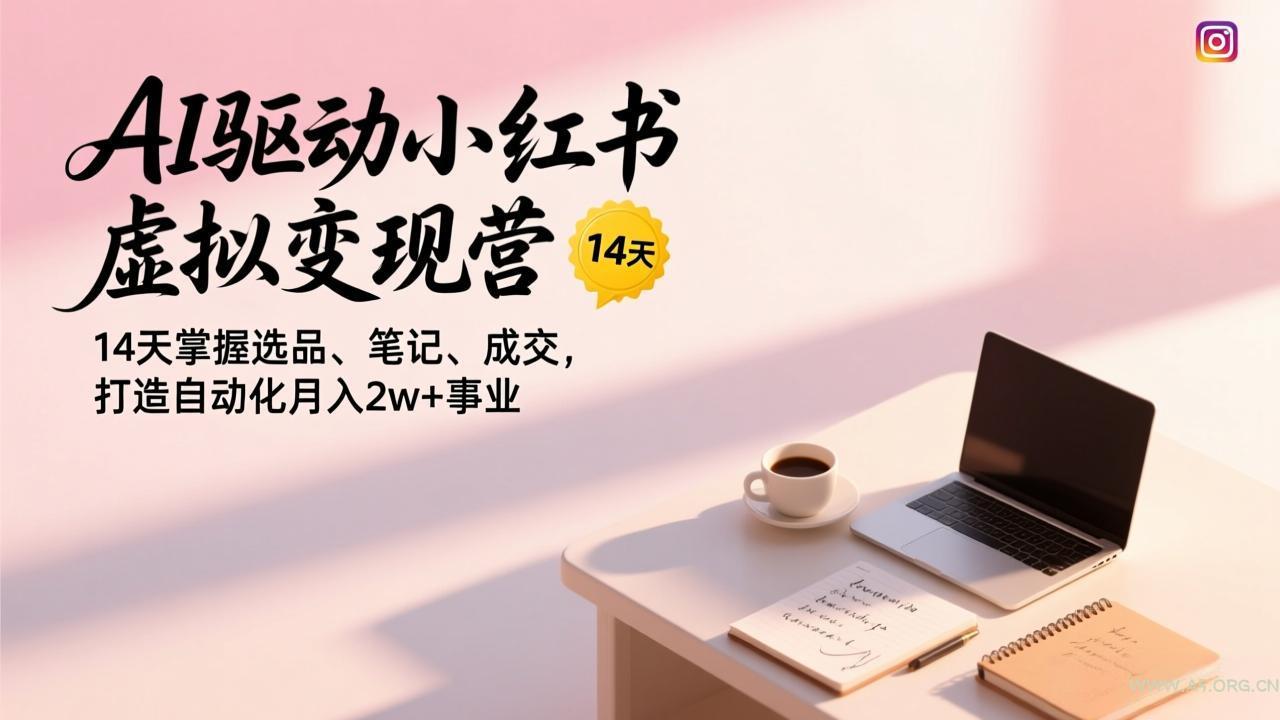 AI驱动小红书虚拟变现营,14天掌握选品、笔记、成交,打造自动化月入2w+事业-小红泡