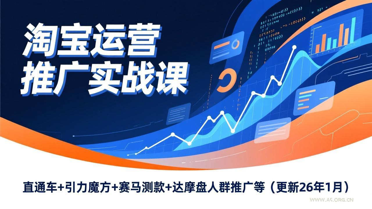 淘宝运营推广实战课，直通车+引力魔方+赛马测款+达摩盘人群推广等(更新26年1月-小红泡
