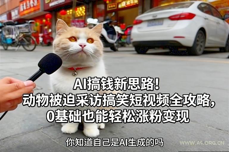 AI搞钱新思路!动物被迫采访搞笑短视频全攻略,0基础也能轻松涨粉变现-小红泡