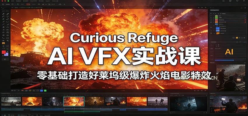 Curious Refuge AI VFX实战课，零基础打造好莱坞级爆炸火焰电影特效-小红泡