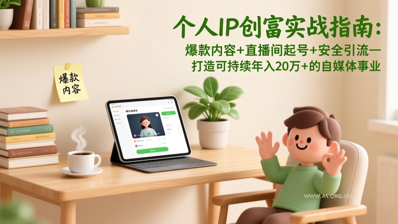 个人IP创富实战指南:爆款内容+直播间起号+安全引流,打造可持续年入20万+的自媒体事业-小红泡
