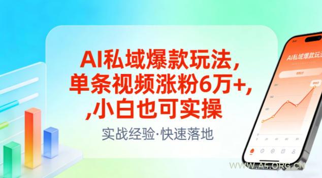 AI私域爆款玩法,单条视频涨粉6W+,小白也可实操-小红泡