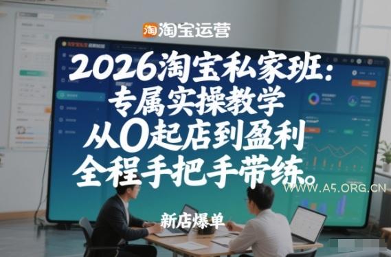 2026淘宝私家班：专属实操教学，从0起店到盈利，全程手把手带练-小红泡