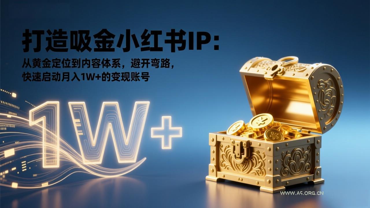 打造吸金小红书IP：从黄金定位到内容体系，避开弯路，快速启动月入1W+的变现账号-小红泡