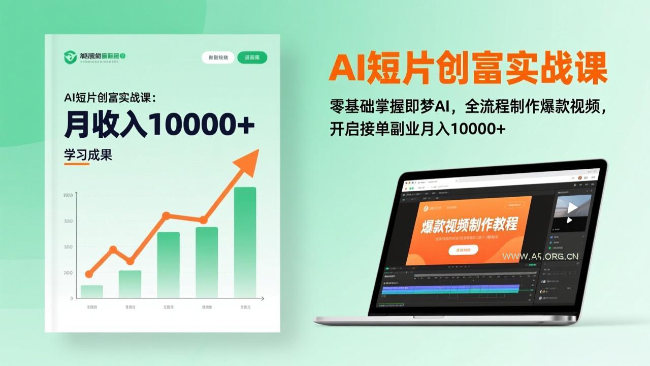 AI短片创富实战课:零基础掌握即梦AI,全流程制作爆款视频,开启接单副业月入10000+(更新-小红泡