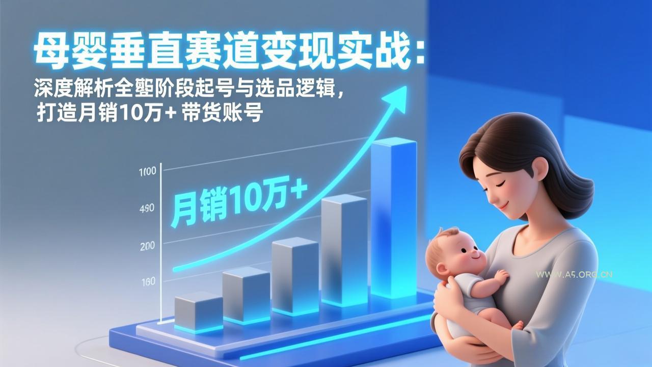 母婴垂直赛道变现实战:深度解析三大阶段起号与选品逻辑,打造月销10万+带货账号-小红泡