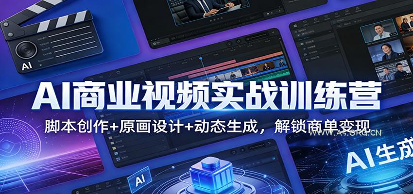 AI商业视频实战训练营:脚本创作+原画设计+动态生成,解锁商单变现-小红泡