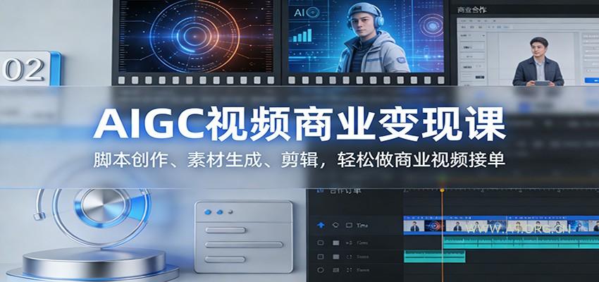 AIGC视频商业变现课：脚本创作、素材生成、剪辑，轻松做商业视频接单-小红泡
