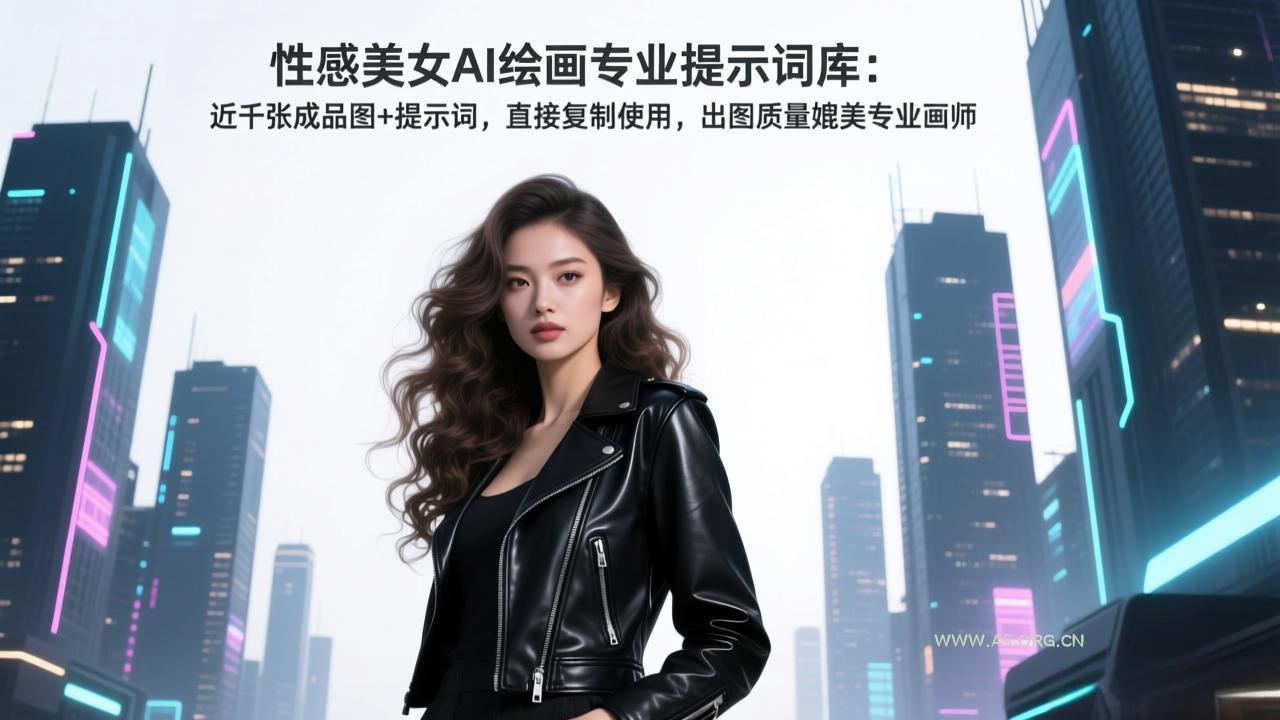 性感美女AI绘画专业提示词库:近千张成品图+提示词,直接复制使用,出图质量媲美专业画师-小红泡